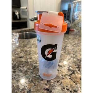 NEW Gatorade Shaker Bottle *Orange* Large Bottle w/ silver mixer ball